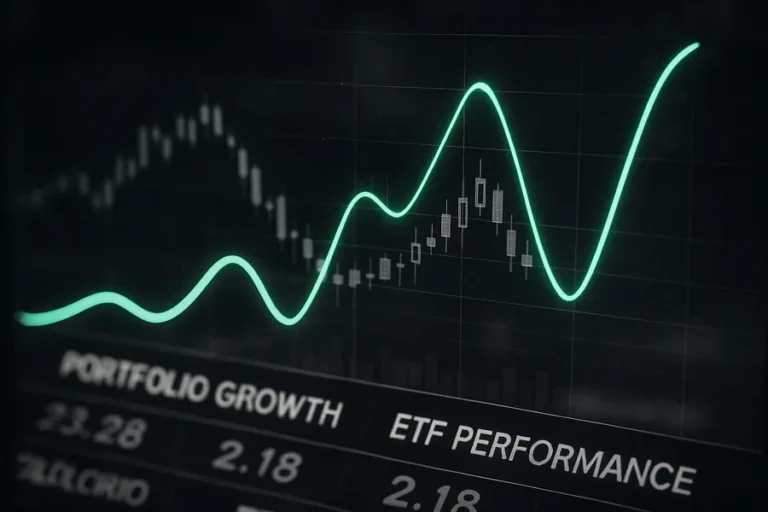 Digital financial chart displaying trends and market performance data.