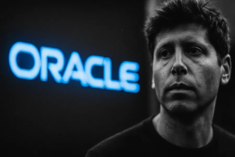 A close-up of an individual with digital signage in the background.