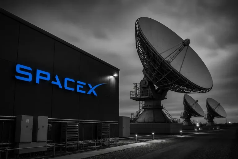 SpaceX cell tower network illustration